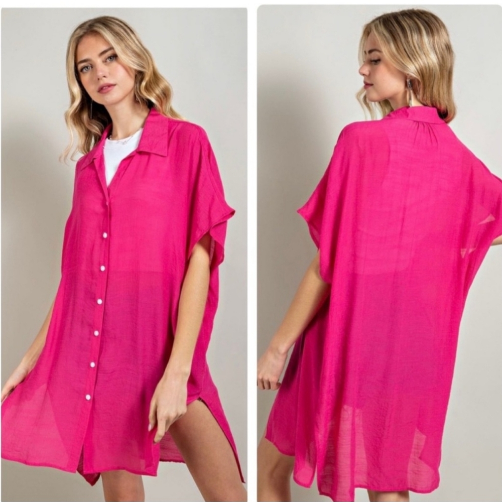 NEW- Pink Shirt Dress
